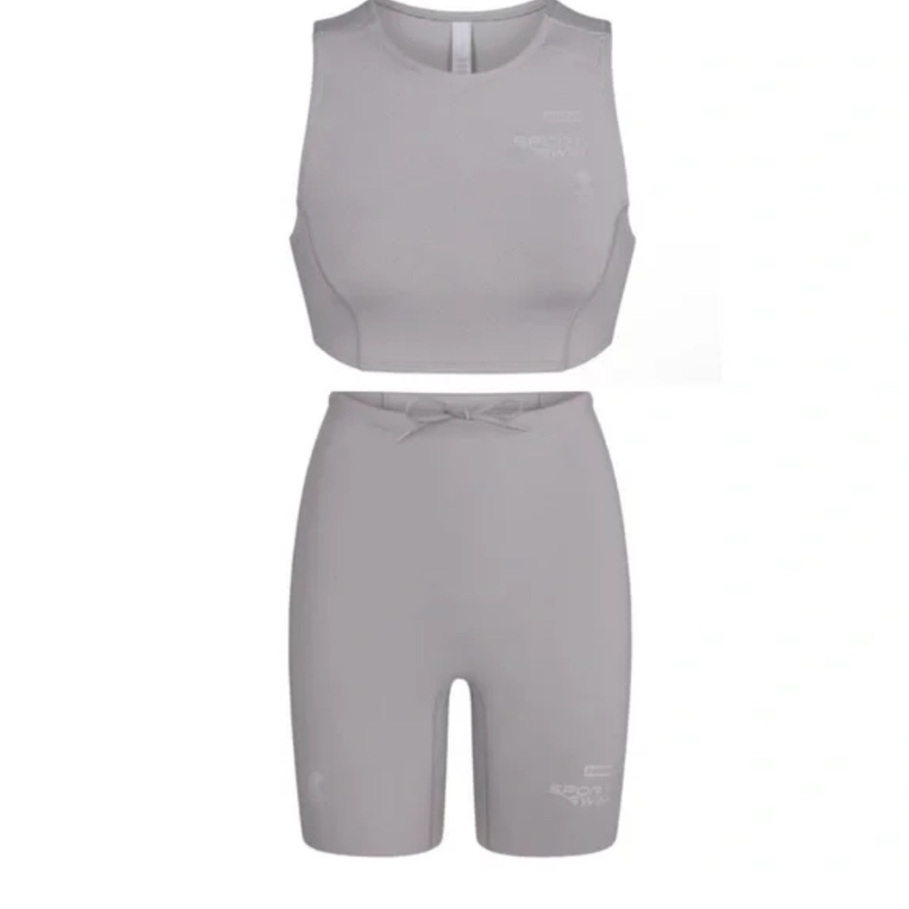 SKIMS Light Gray Neoprene Swimset. Sz. XL